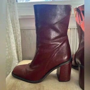 FRANCO SARTO 90’s Square Toe Boot in Cognac